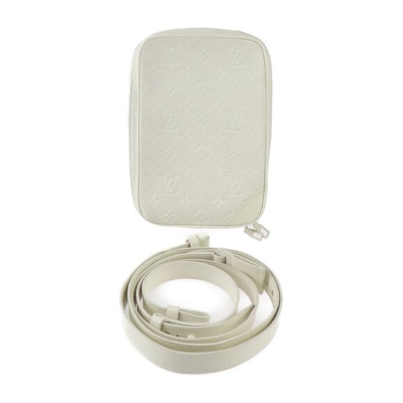 LOUIS VUITTON White Monogram Leather Pouch - Picture 1 of 8